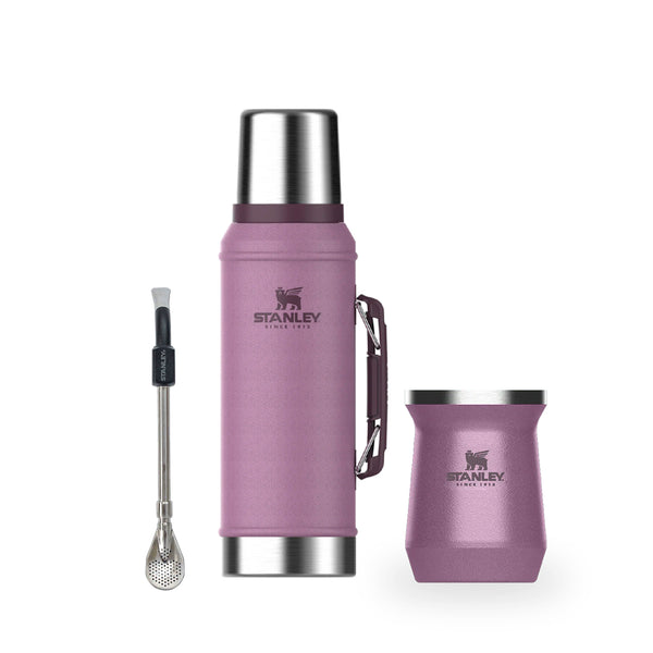 Combo Termo Stanley Classic 950 ML Con Mate Lilac Y Bombilla Spoon