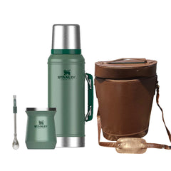 Combo Termo Stanley Nueva Generación 950ML + Mate + Bombilla + Matera Simil Cuero de Regalo