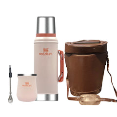 Combo Termo Stanley Nueva Generación 950ML + Mate + Bombilla + Matera Simil Cuero de Regalo