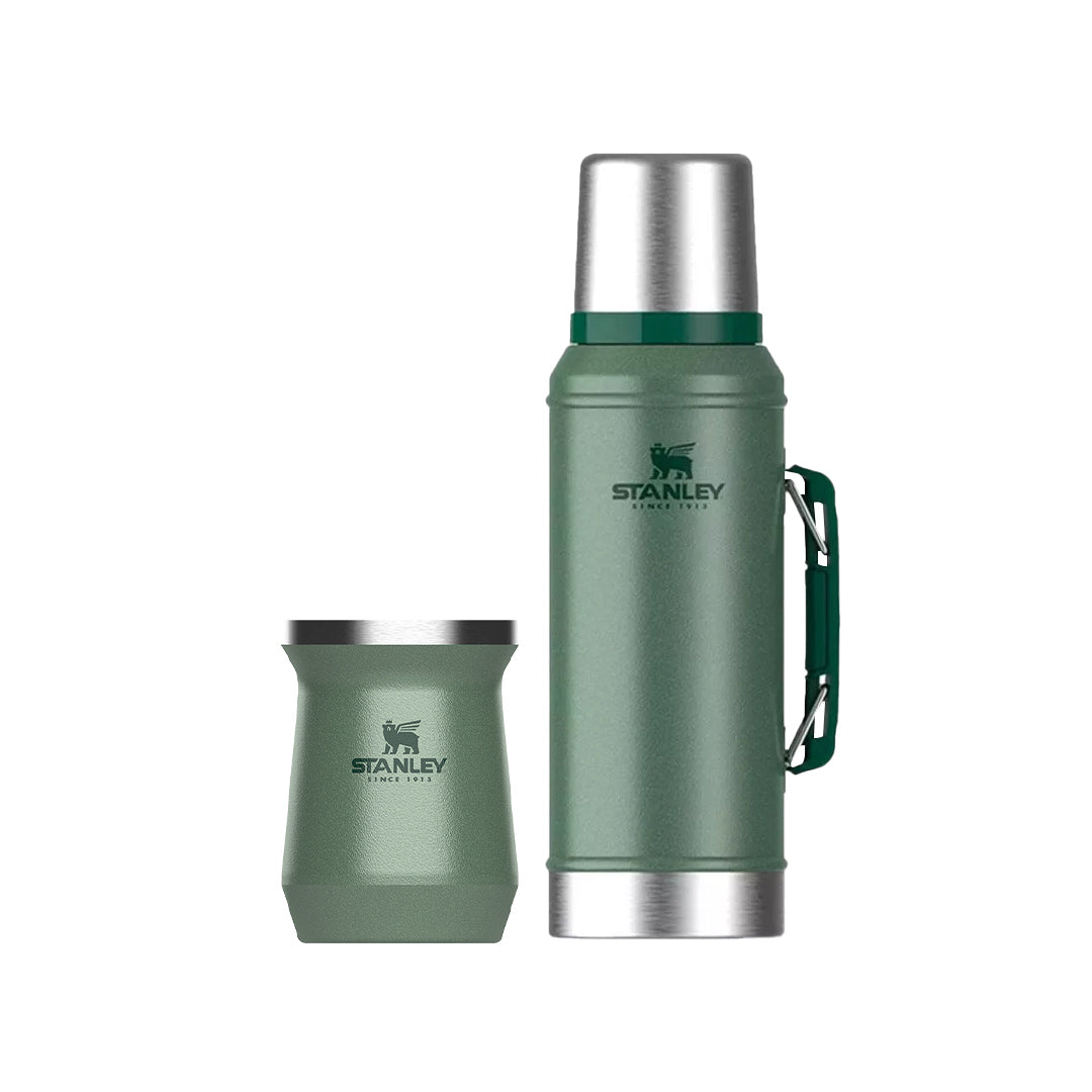 Combo Mate STANLEY Double Wall Stainless Steel with bombilla Spoon GREEN